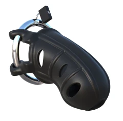 Чёрный замок верности Hardcore Silicone Cock Blocker