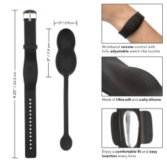 Чёрные вагинальные виброшарики с браслетом-пультом Wristband Remote Ultra-Soft Kegel System